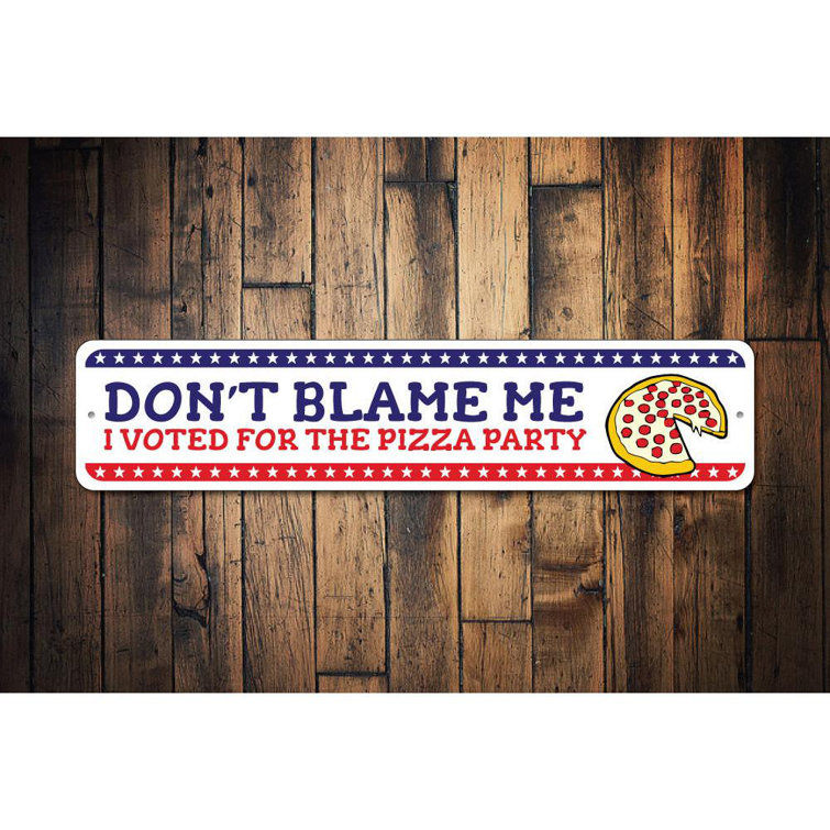 Lizton Sign Shop, Inc Pizza Party Custom Aluminum Sign Wayfair
